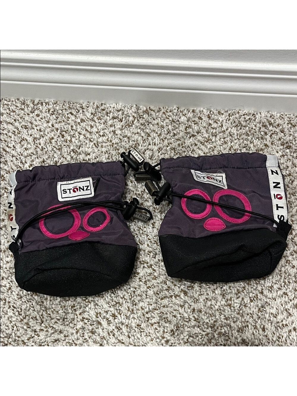 Stonz Black and Purple Booties with Pink Accents